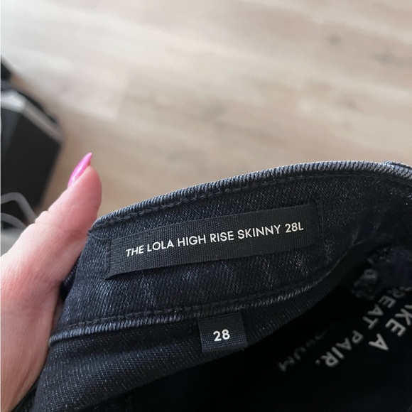 Denim Forum The Lola High Rise Skinny Black Size 28 Grunge Dark Academia Mobwife - Picture 6 of 7